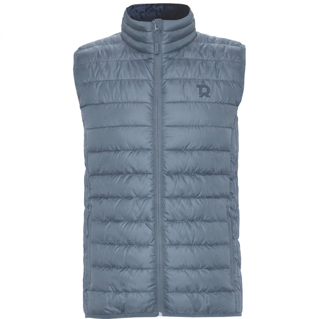 GILET WARM grigio con monogramma tono su tono