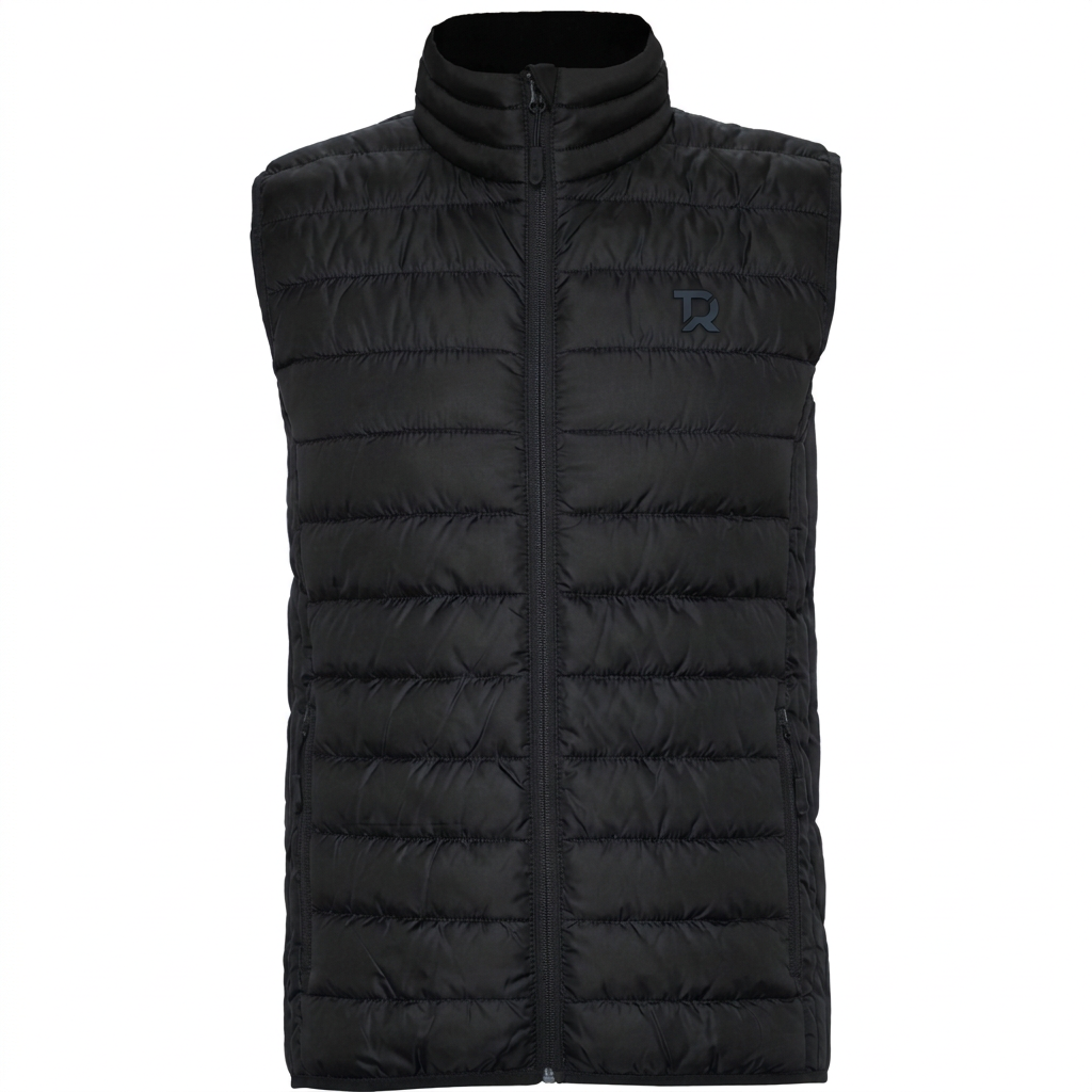 GILET WARM nero con monogramma tono su tono