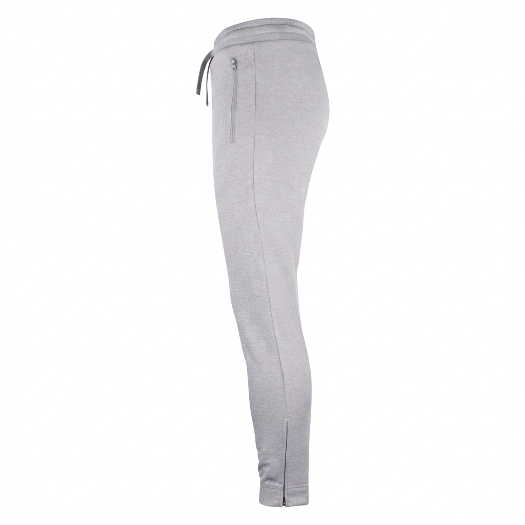 Pantalone Active Grigio Chiaro, vista laterale su sfondo bianco quadrato