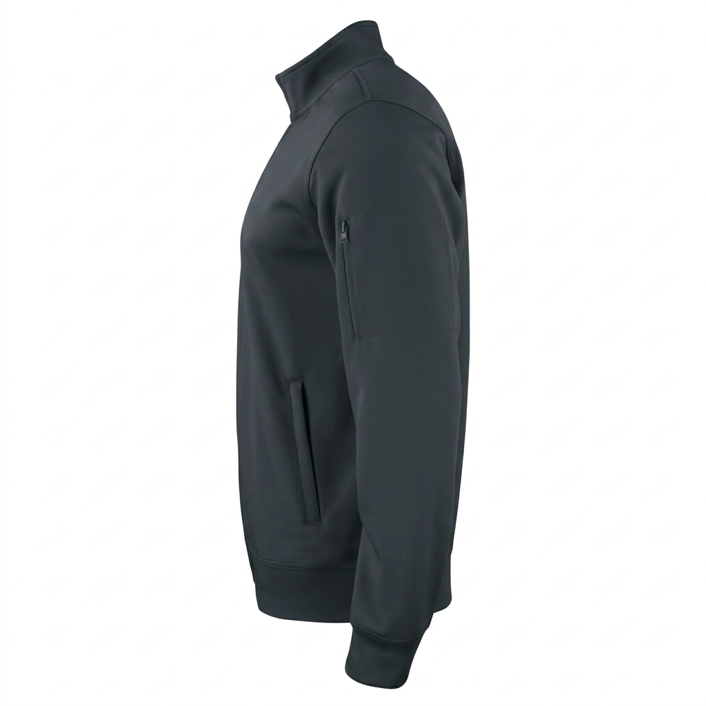 Felpa Full-Zip Black, vista laterale in formato quadrato