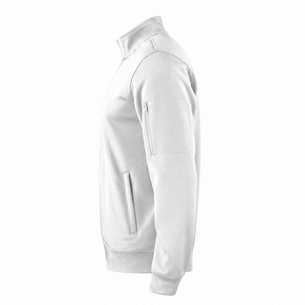 Felpa full-zip bianca TIERRE, vista laterale