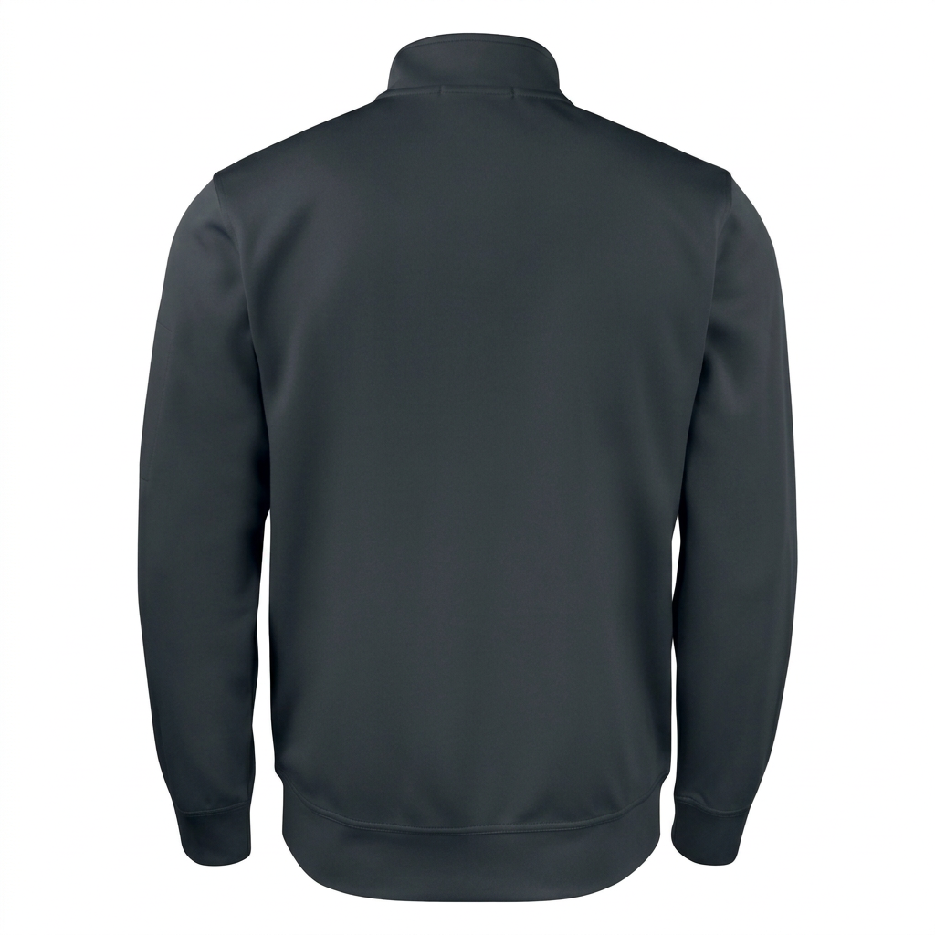 Felpa Full-Zip Black, vista posteriore in formato quadrato con margini bianchi
