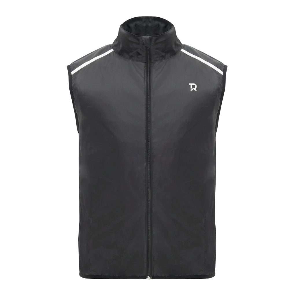 Prima immagine del gilet antivento con monogramma bianco piccolo