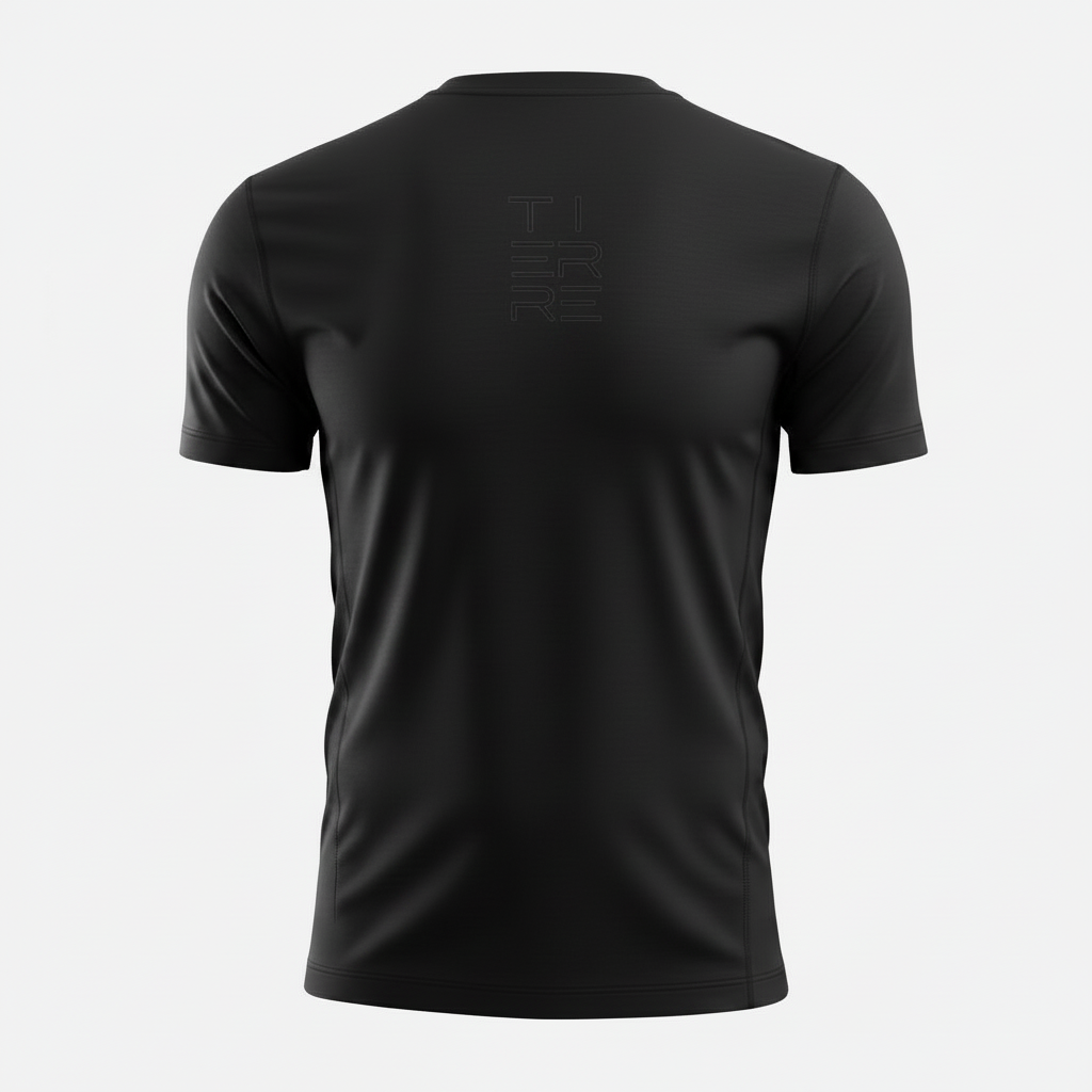Retro T BLACK con scritta TIERRE outline tono su tono
