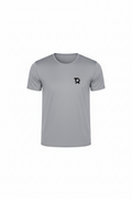 Solo t-shirt grigia con monogramma TR nero centrale