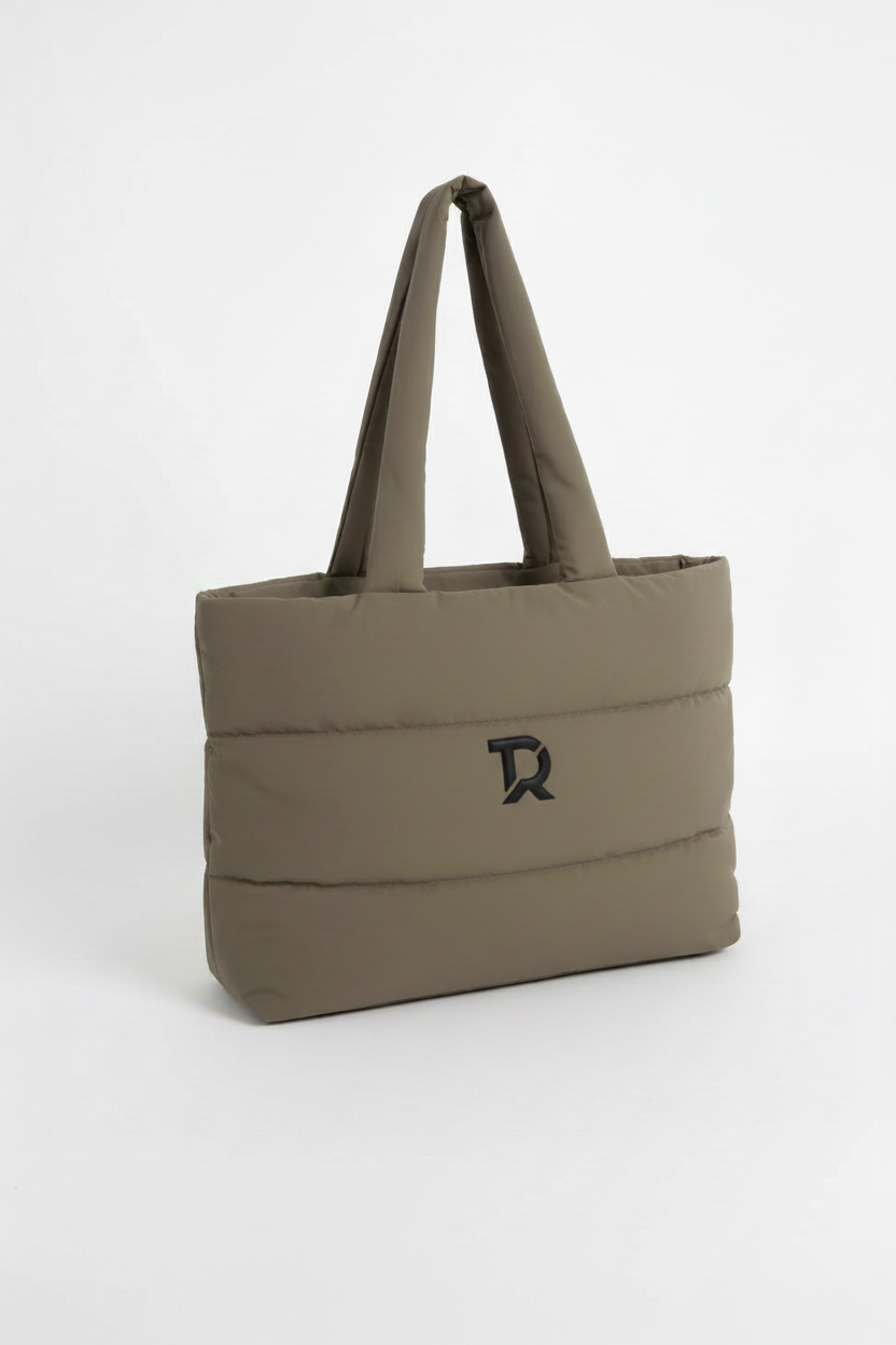 Tote bag verde con logo nero più piccolo